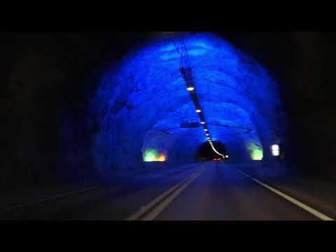 Driving the Lærdal tunnel, Norway