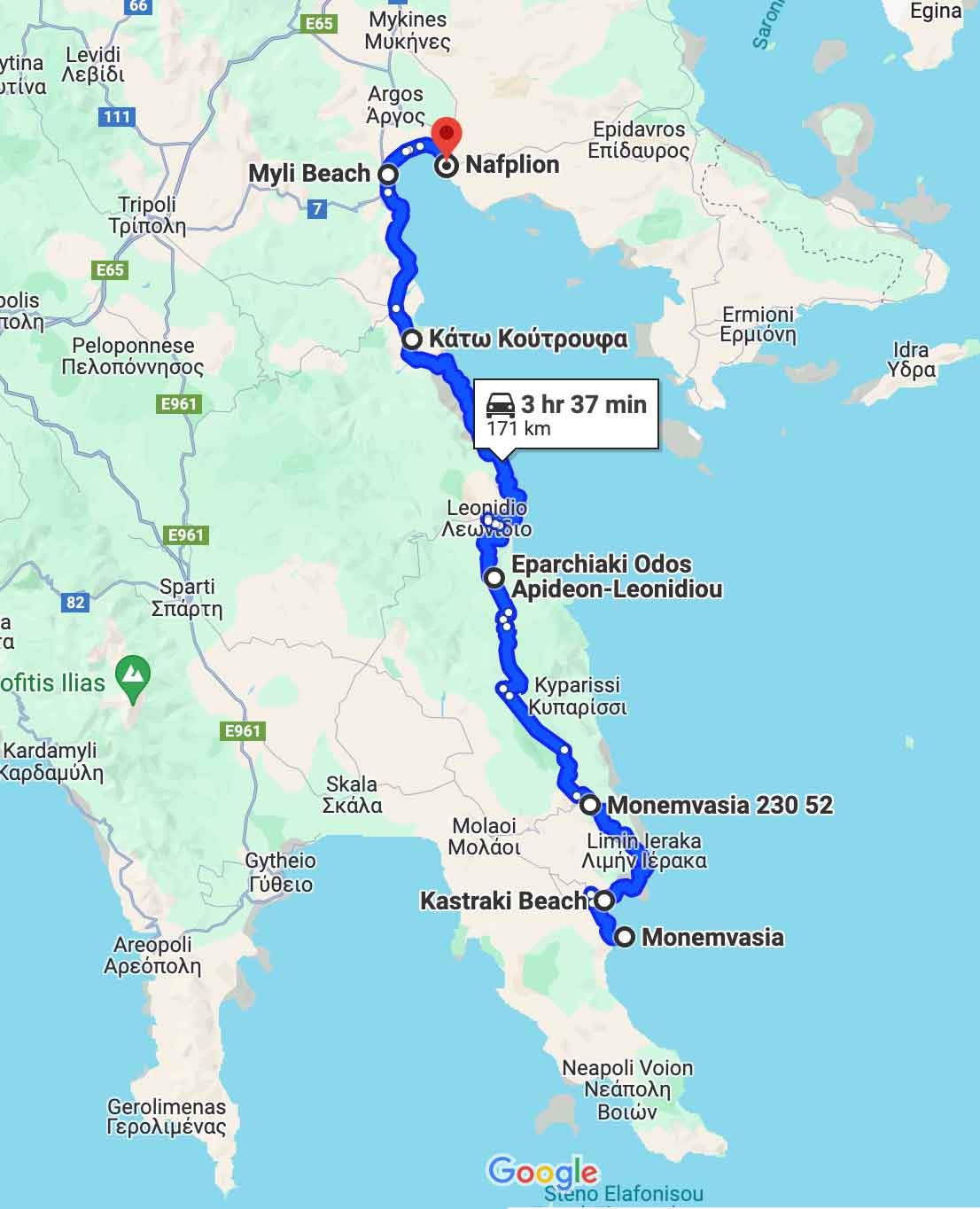 Monemvasi-to-Naflio-map-route