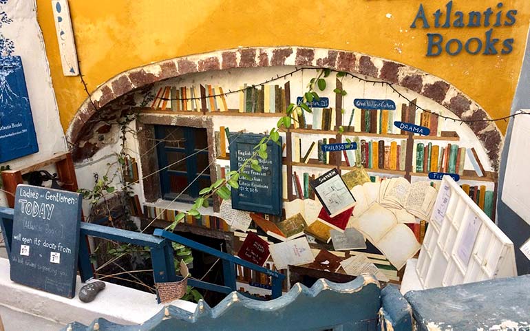 Atlantis Bookstore in Oia Santorini