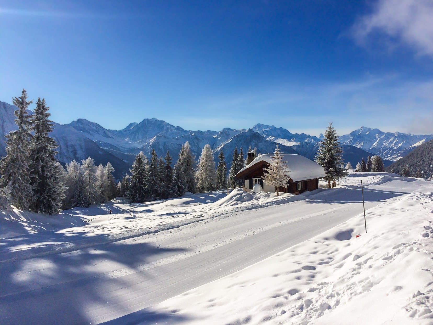 House-with-snowy-mountain-views in Bettmeralp