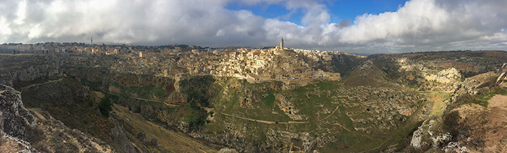 panorama of matera and the gorge 