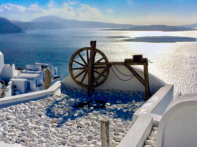 Santorini views in winter