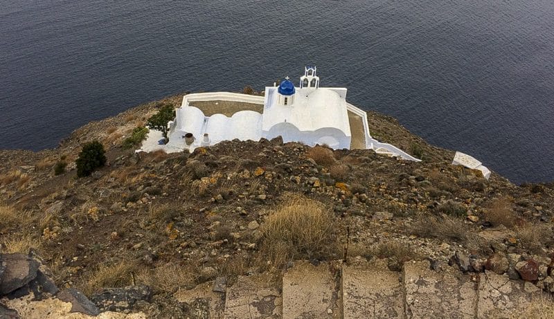 The Chapel of Panagia Theoskepastion Skaros Rock