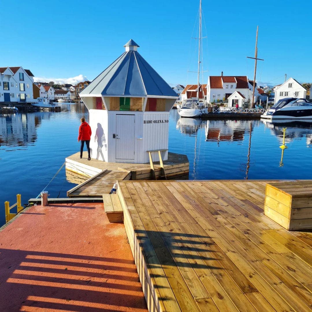 Sauna in shape of a lighthouse at Skudeneshavn