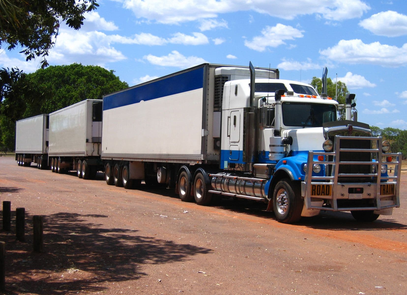 Australian Road Train with three large trucks attached