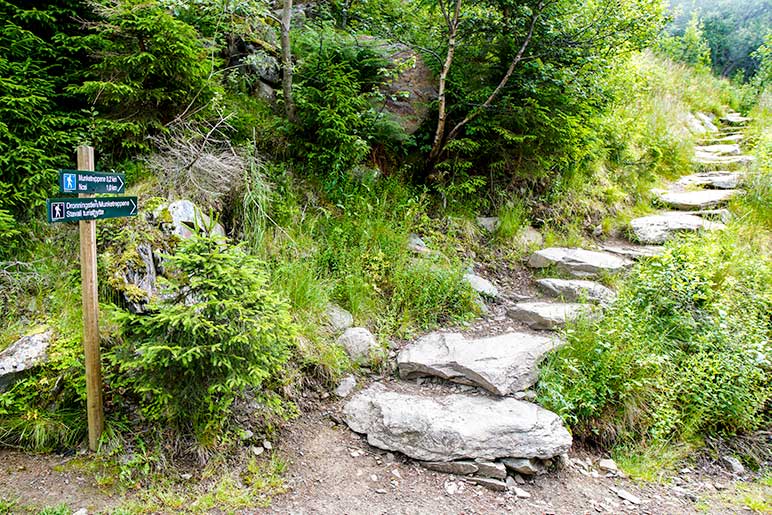 The monk steps on the Dronningstien Hiking Trail