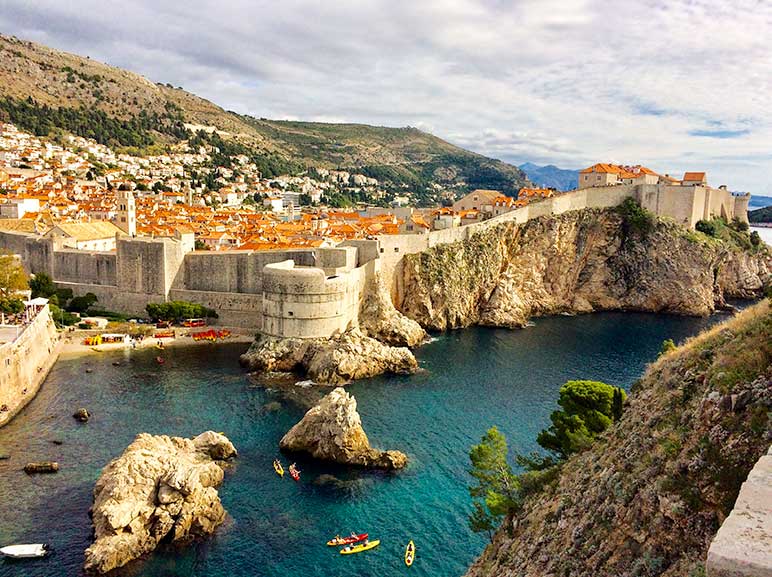 Dubrovnik, Croatia view of the old wall fortress