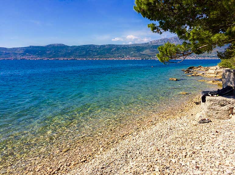 Small pebble beach at Split