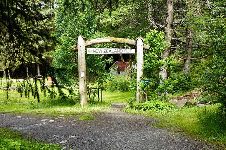 New Zealand Hut sign in Skudeneshavn Forest