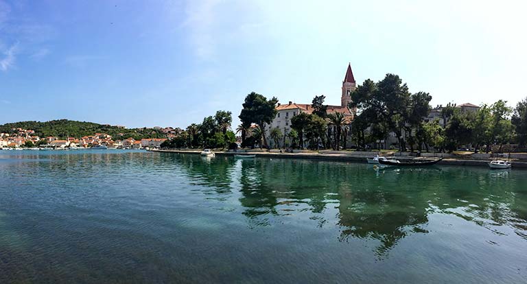 view Trogir from the bridge across to it, Croatia