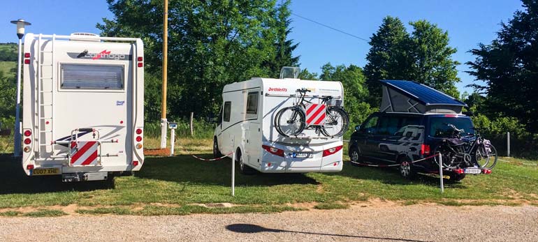 Camper van parked at Plitvice Bear Camp