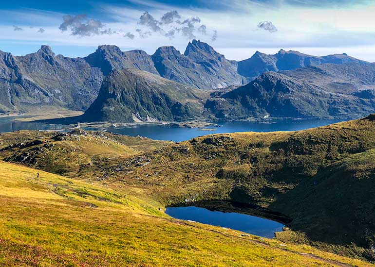 Great views from the top of the Ryten Lofoten hike