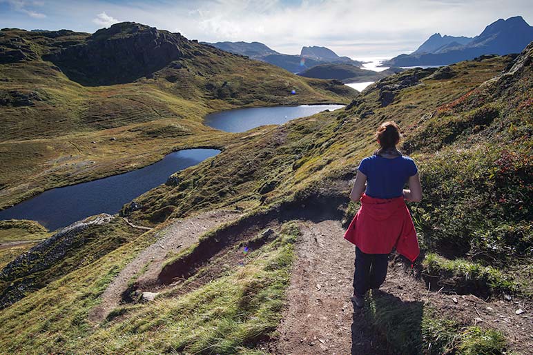 Twin lakes on Ryten Lofoten hike