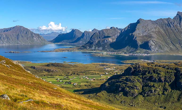 Ryten Lofoten views over fjords