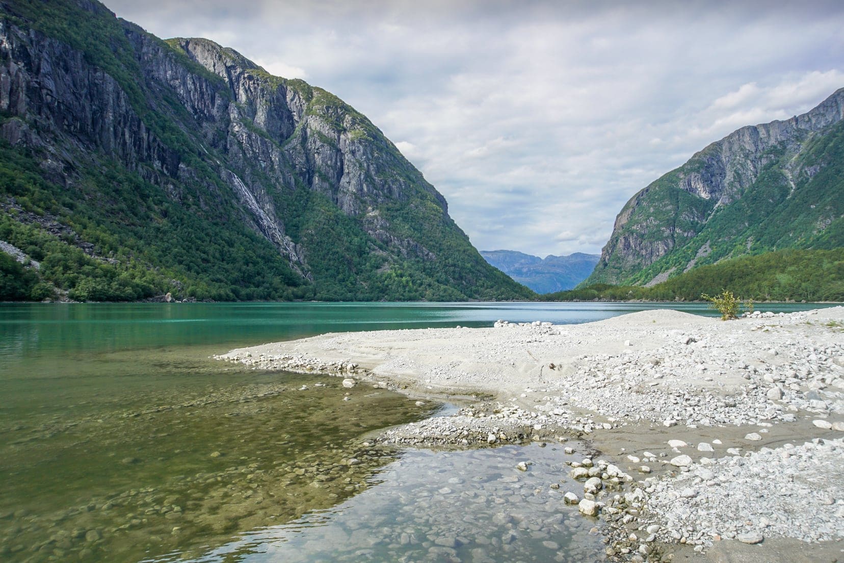 green watered lake within a fjord