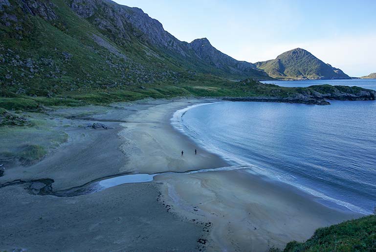 Views up and down the lovely beach on the coastal part of the hike