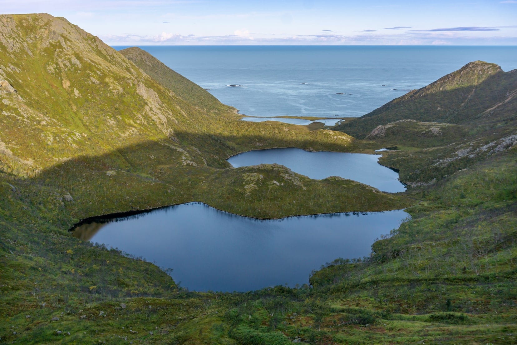 lake in the mountain with sea views