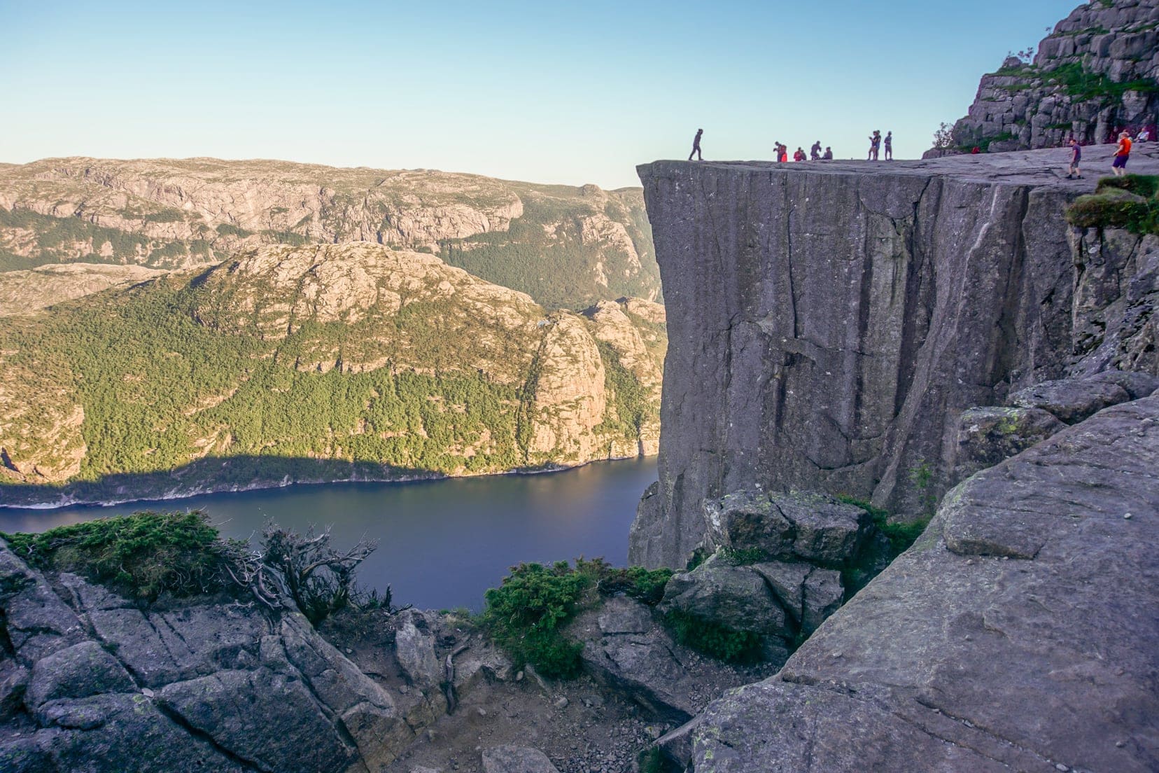 plateau of rock high above a fjord