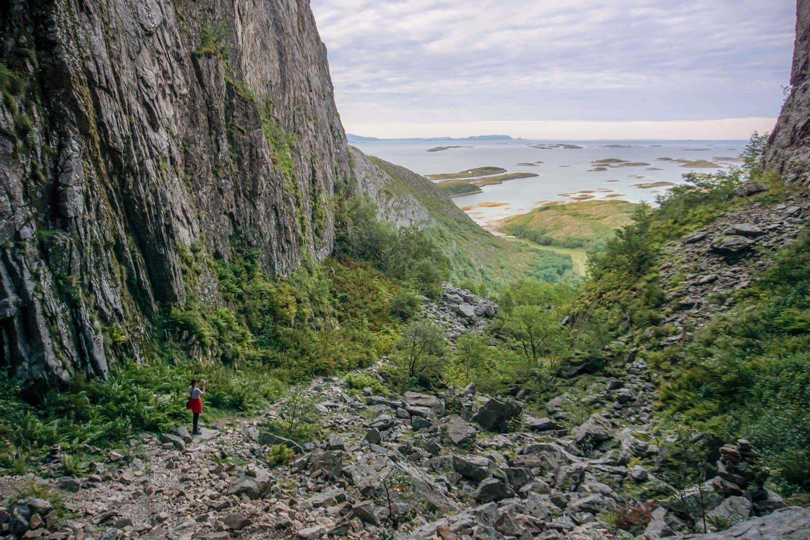 Torghatten hole in the mountain with views to the sea