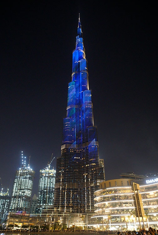 The different faces of Burj Khalifa, the world's tallest building.