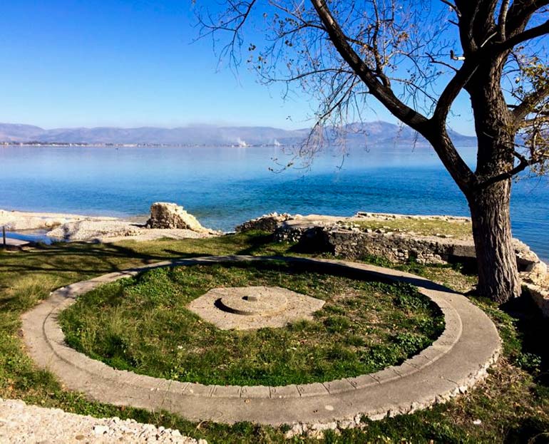 Concrete circle overlooking the sea