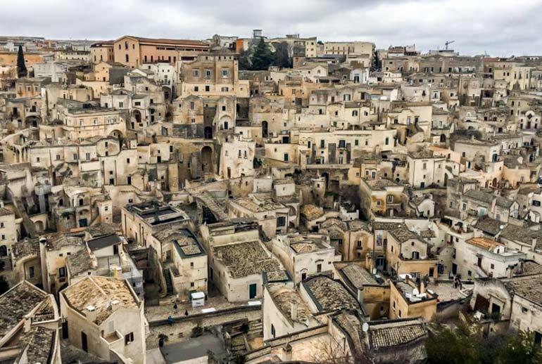 view over the roofs of Matera