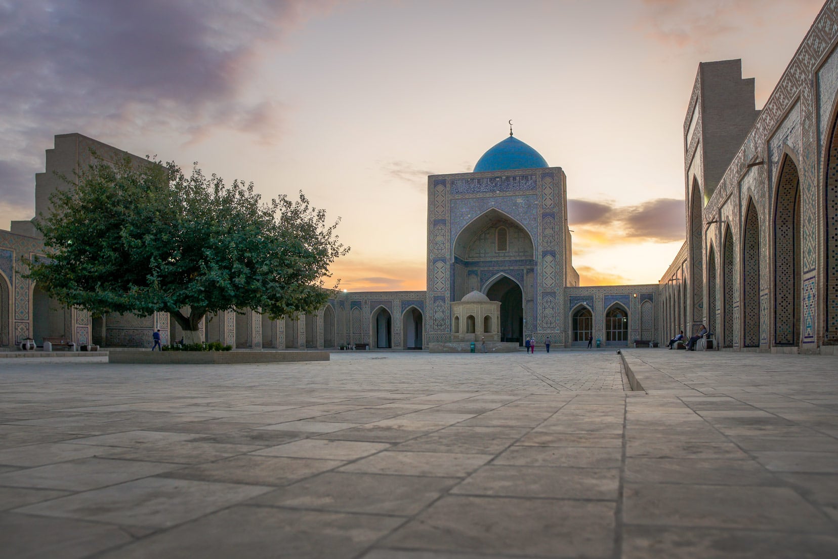 Poi Kalyan Madrasah at sunset, Bukhara