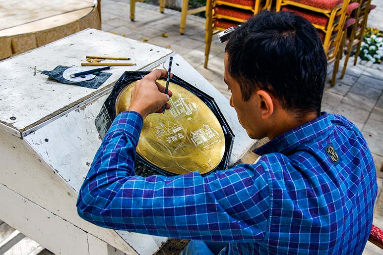 Uzbekistan copper artisan
