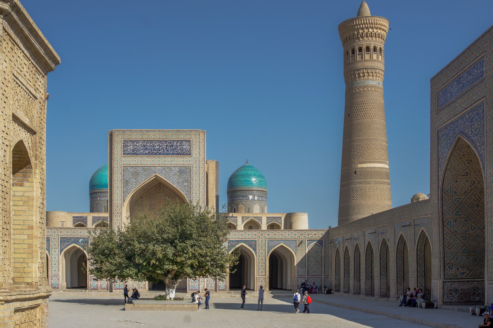 inner-court-of-a-madrasah-with-minaret