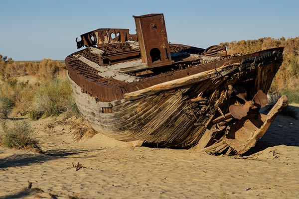 Wooden hulled fishing boat