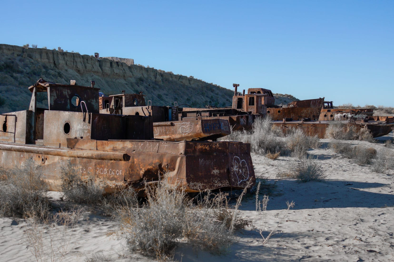 Aral sea ship graveyard