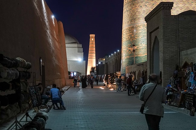 Tackling Khiva markets in the evening certainly gives you more room to move