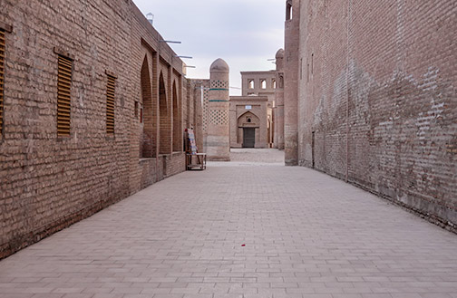 streets free of people in a bricked buildings