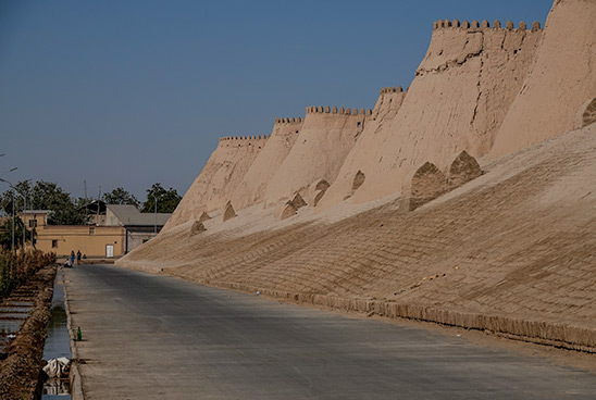 Khiva's old earthen city walls