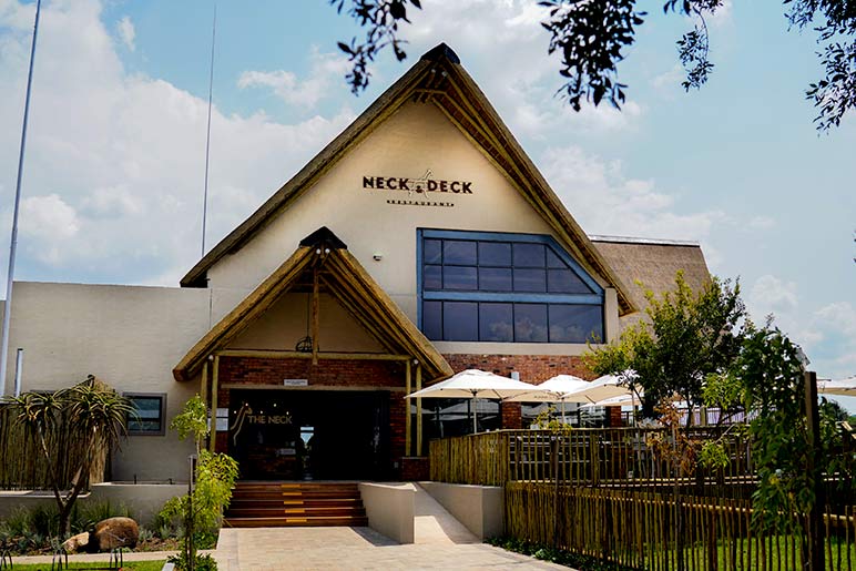The Neck and Deck restaurant just before the entrance of the Rhino and Lion Nature Reserve The Neck and Deck restaurant just before the entrance of the Rhino and Lion Nature Reserve