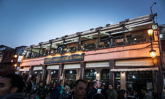 Café de France in Jemaa el Fna square, Marrakech Tips