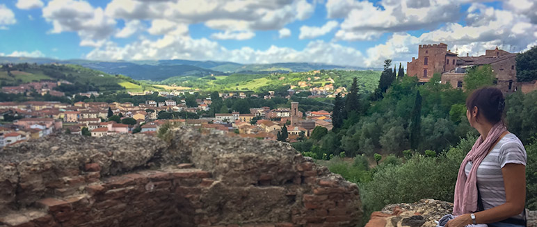 View from the hilltop town of Certaldo Italy