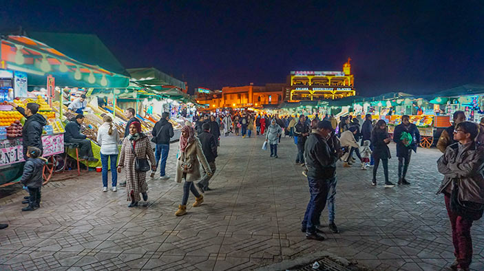 Medina Square night-time stalls, Marrakech