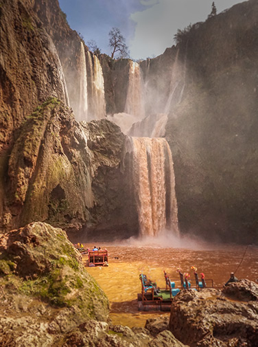 Ouzoud Waterfalls chocolate brown waters, Morocco