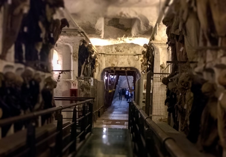 Corridor of the Palermo catacombs