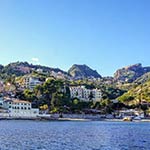 sea view of Castelmola from the hired boat 