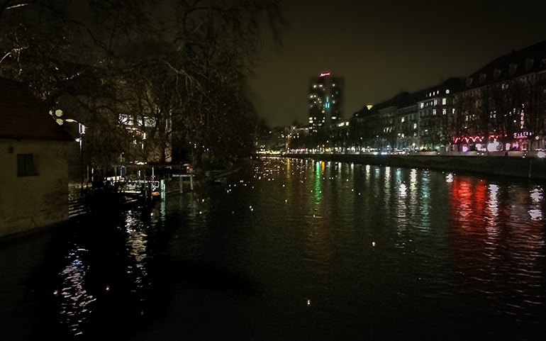 At the traditional “Lichterschwimmen” in Zurich - tiny lanterns floating down the Limmat River At the traditional “Lichterschwimmen” in Zurich - tiny lanterns floating down the Limmat River