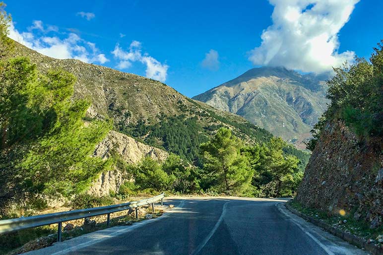 Albania countryside with mountains in the background