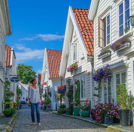 Strolling colourful Stavanger on our Norway 2 week itinerary