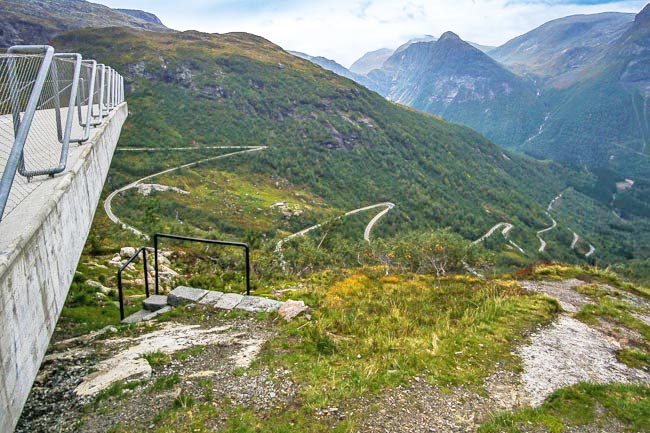 Concrete viewpoint overlooking a valley