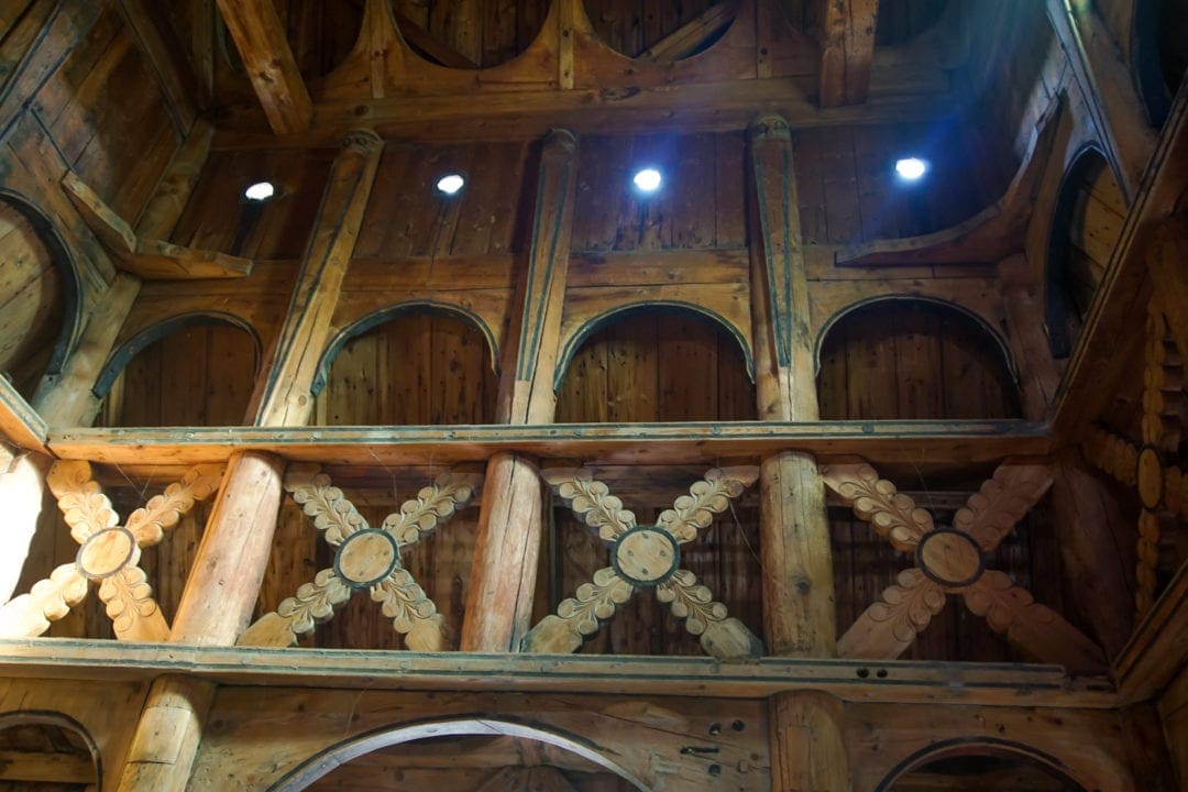 wooden designs in a wooden building
