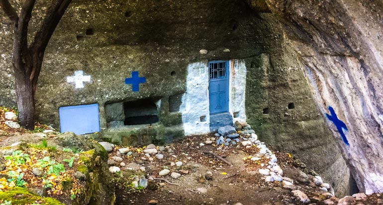 Holy-Spirit-Chapel door in the side of a rock