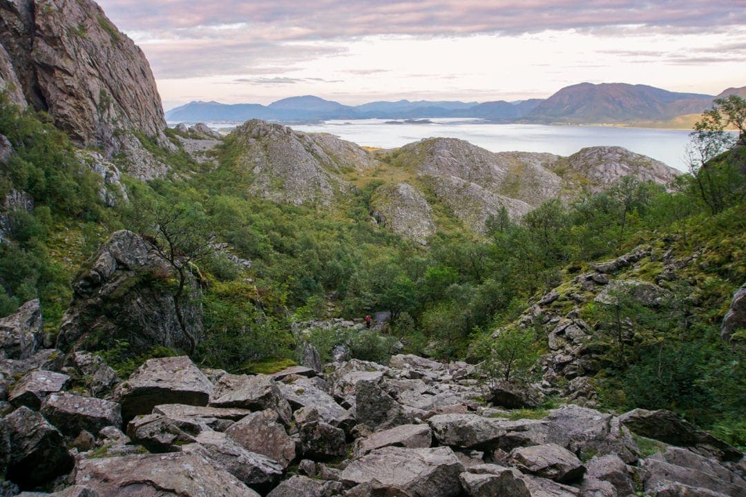 view at sunset over a mountain