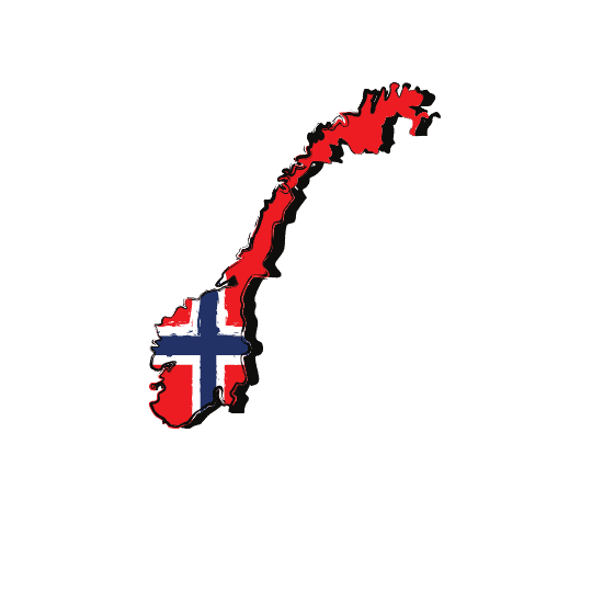 Norway outline in red white and blue Norway outline in red white and blue