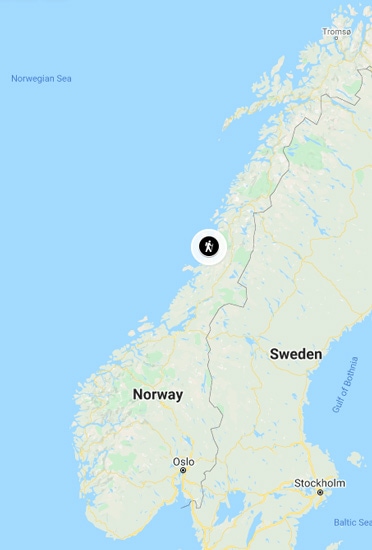 Torghattan on Norway map